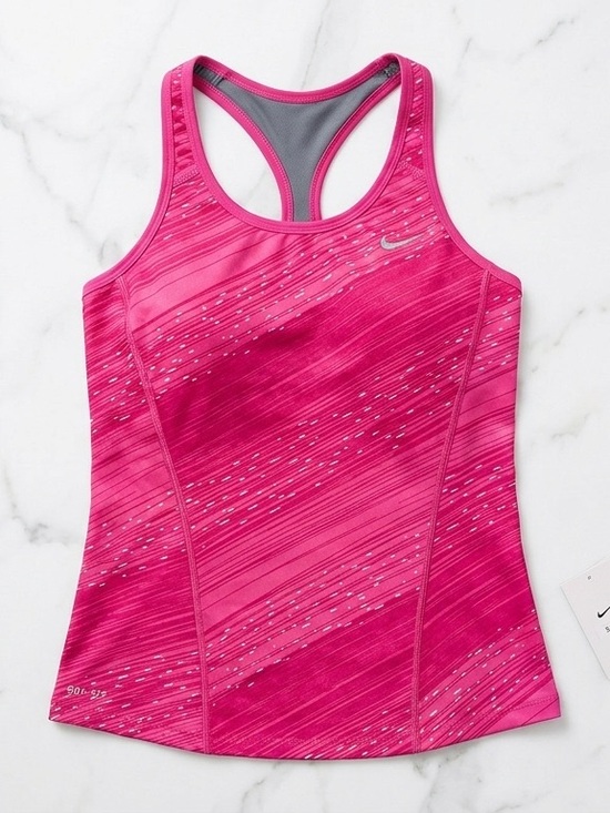 Nike Tops - Nike Dri-FIT Pink Racerback Tank Top with Built-in Bra & Back Pockets Size Small